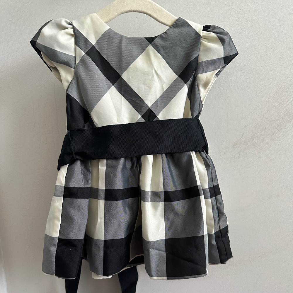 Ralph Lauren Plaid Black and White Dress with Belt and Panties